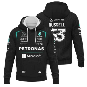 2026 George Russell Mercedes F1 Teamwear Hoodie BLGR30326A1HD - Black