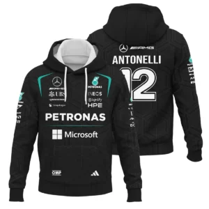 2026 Kimi Antonelli Mercedes F1 Teamwear Hoodie BLKA29326A1HD - Black