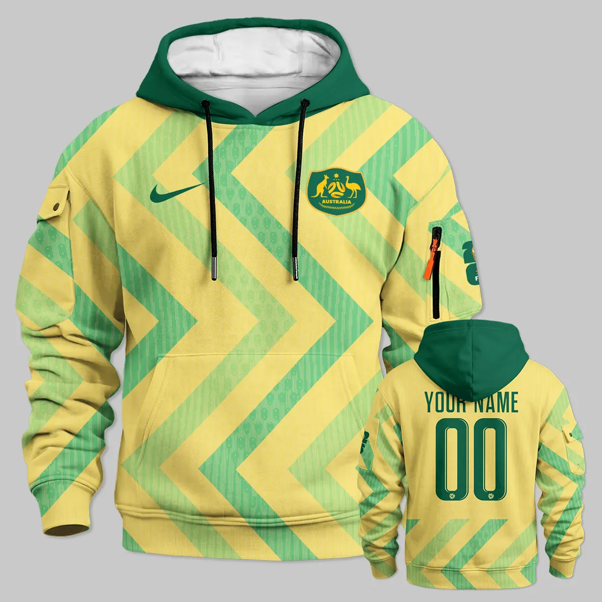 Australia Concept Jersey Cargo Hoodie All Over Prints - Gift for Australia Fans QTAU030426A2-LGE