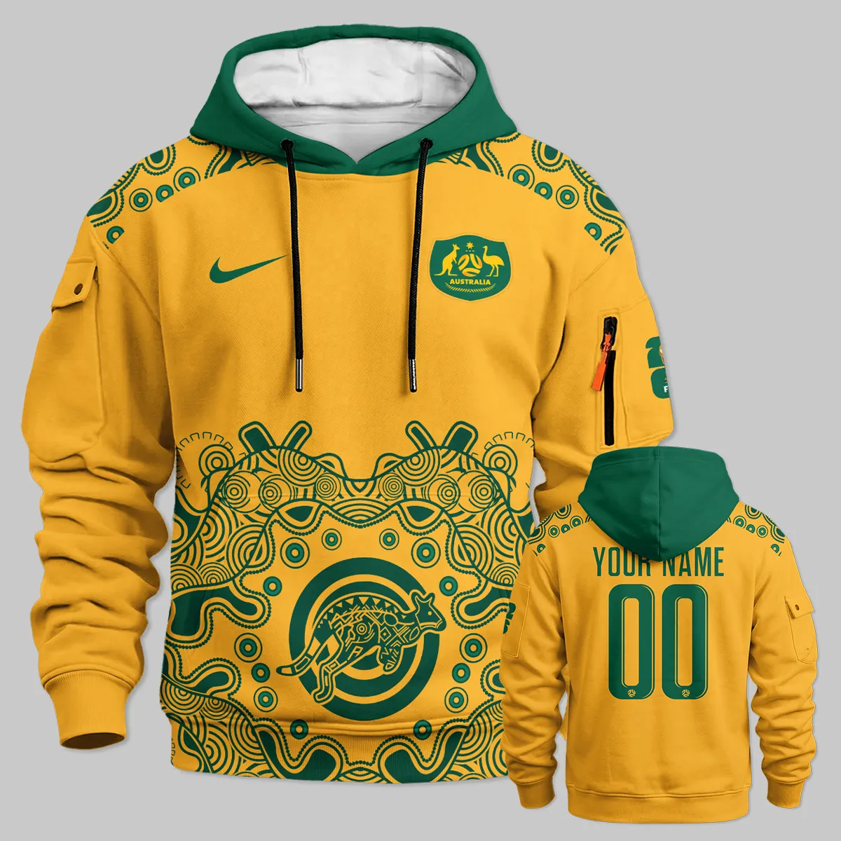 Australia Concept Jersey Cargo Hoodie All Over Prints - Gift for Australia Fans QTAU030426A3-LGE
