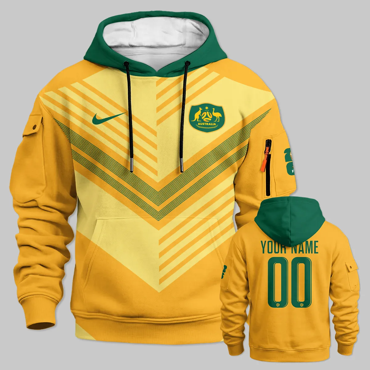 Australia Concept Jersey Cargo Hoodie All Over Prints - Gift for Australia Fans QTAU030426A5-LGE