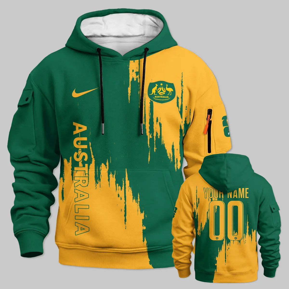 Australia Concept Jersey Cargo Hoodie All Over Prints - Gift for Australia Fans QTAU030426A6-LGE