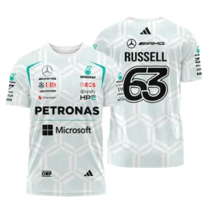 2026 George Russell Mercedes F1 Teamwear T-Shirt BLGR30326A2TS - White