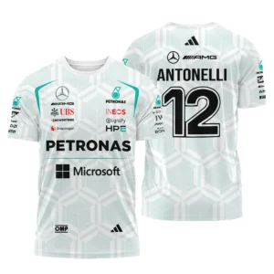 2026 Kimi Antonelli Mercedes F1 Teamwear T-Shirt BLKA29326A2TS - White