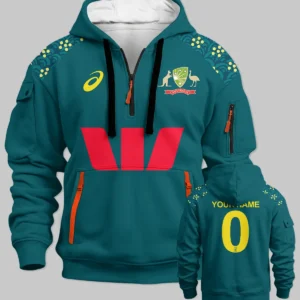 Cricket Australia T20 Mens 25/26 Hoodie Half Zipper All Over Prints - Gift for Australia Fans QTCK300326AA2-HDF