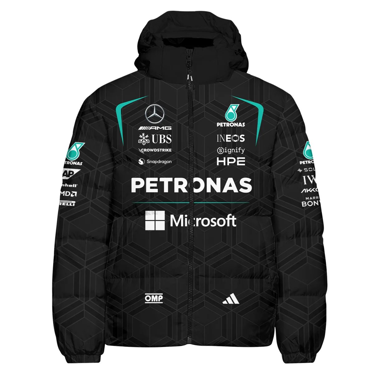 2026 Kimi Antonelli Mercedes F1 Teamwear Down & Puffer Jackets BLKA29326A1HCJ - Black - Image 2