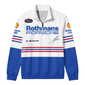 Alternative view of 1984 Alan Jones Rothmans Porsche Sandown 1000 Quarter Zip Sweatshirt BLAJ5426A1QZS