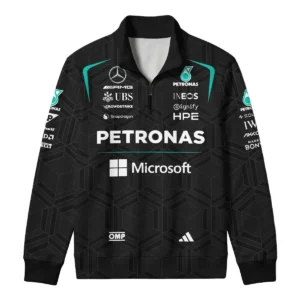 Alternative view of 2026 Kimi Antonelli Mercedes F1 Teamwear Quarter Zip Sweatshirt BLKA29326A1QZS - Black