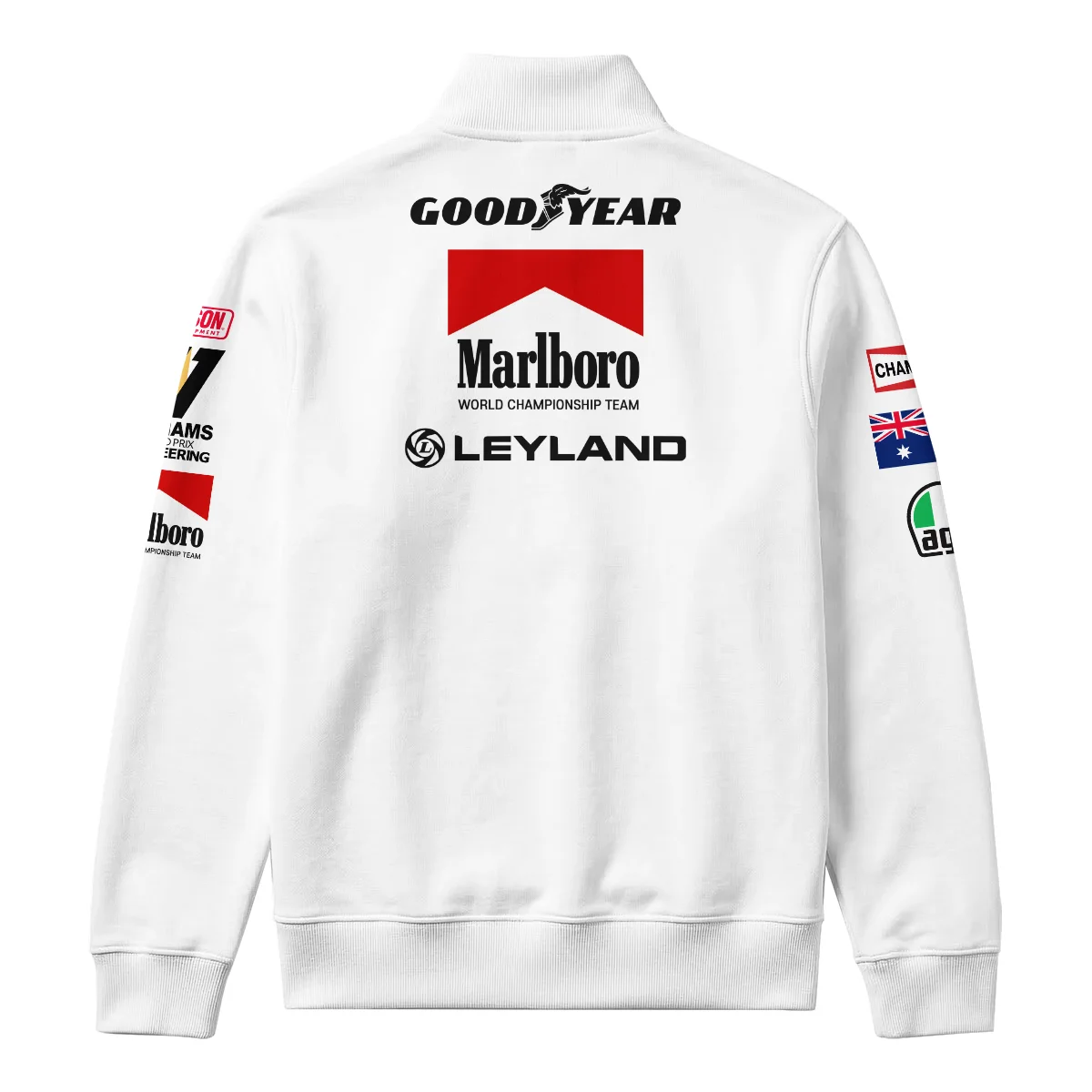 1980 WDC Alan Jones Williams F1 Quarter Zip Sweatshirt BLAJ5426A2QZS - Image 3