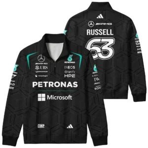2026 George Russell Mercedes F1 Teamwear Quarter Zip Sweatshirt BLGR30326A1QZS - Black