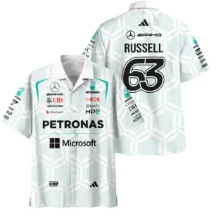 2026 George Russell Mercedes F1 Teamwear Hawaiian Shirt BLGR30326A2HW - White