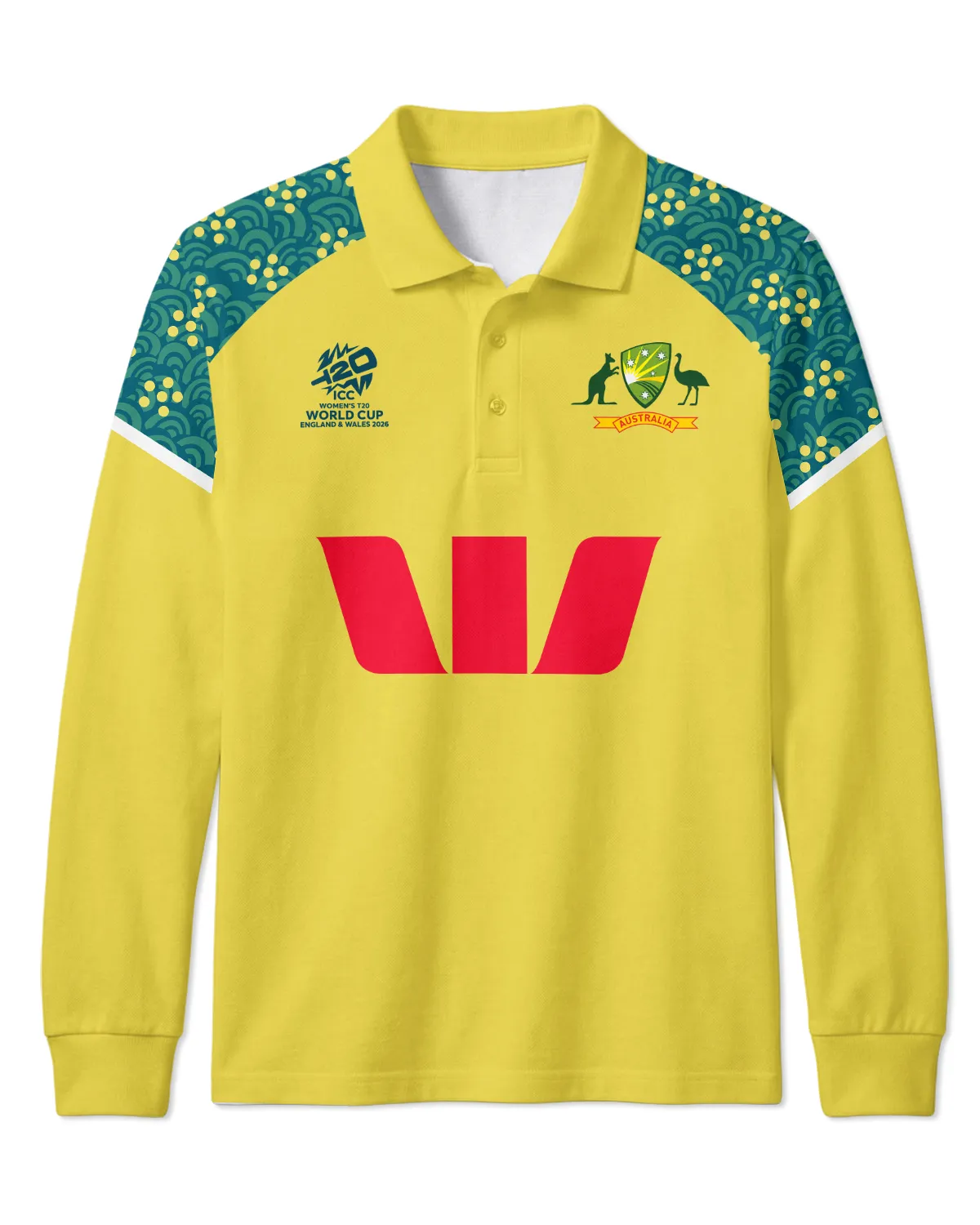 Cricket Australia ODI 2026 Women's T20 World Cup Long Polo All Over Prints - Gift for Australia Fans QTCK300326AA4-LPL - Image 2
