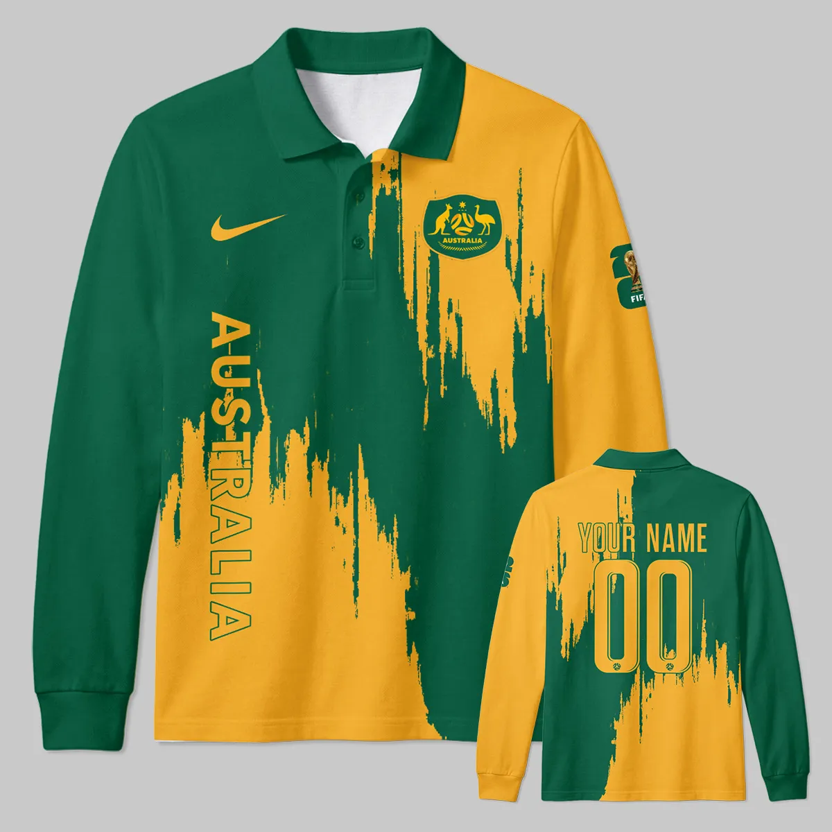 Australia Concept Jersey Long Polo All Over Prints - Gift for Australia Fans QTAU030426A6-LPL