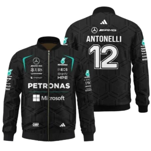2026 Kimi Antonelli Mercedes F1 Teamwear Bomber BLKA29326A1BB - Black