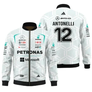 2026 Kimi Antonelli Mercedes F1 Teamwear Bomber BLKA29326A2BB - White