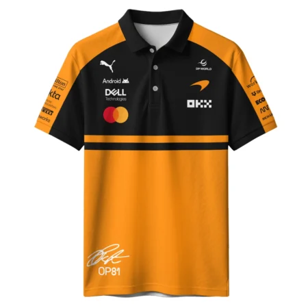 Alternative view of 2026 Oscar Piastri 81 McLaren F1 Teamwear Polo Shirt BLOP25326A1PL - Orange