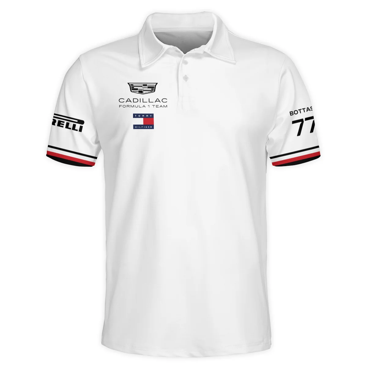 2026 Valtteri Bottas Cadillac F1 Teamwear Polo Shirt BLVACDL9226A1PL - White - Image 2