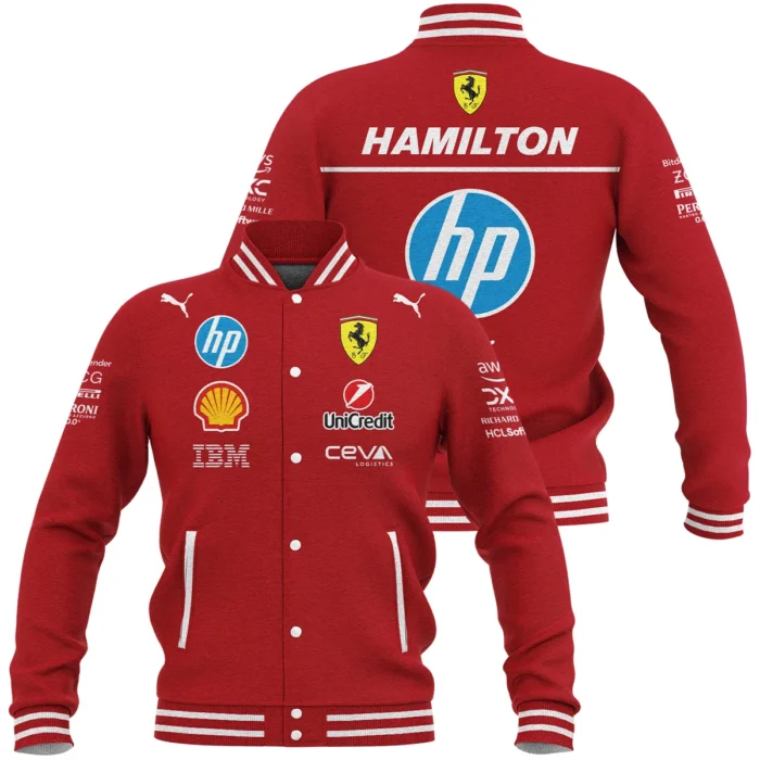 Lewis Hamilton Scuderia Ferrari F1 Baseball Jacket BLFRR5425A1LH