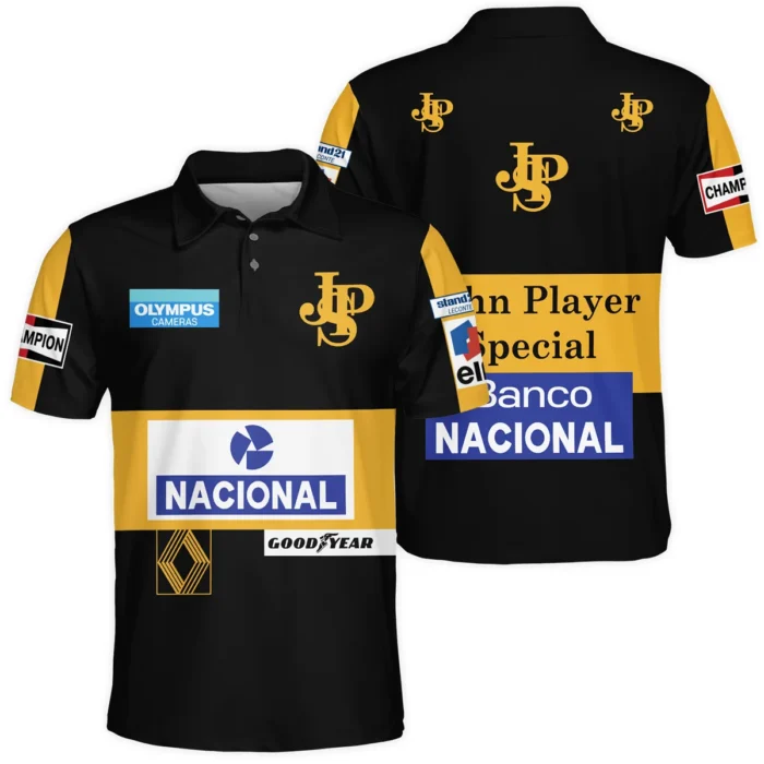 1985 Ayrton Senna John Player Special - Lotus F1 Racing Team Polo Shirt BL3725A4PL