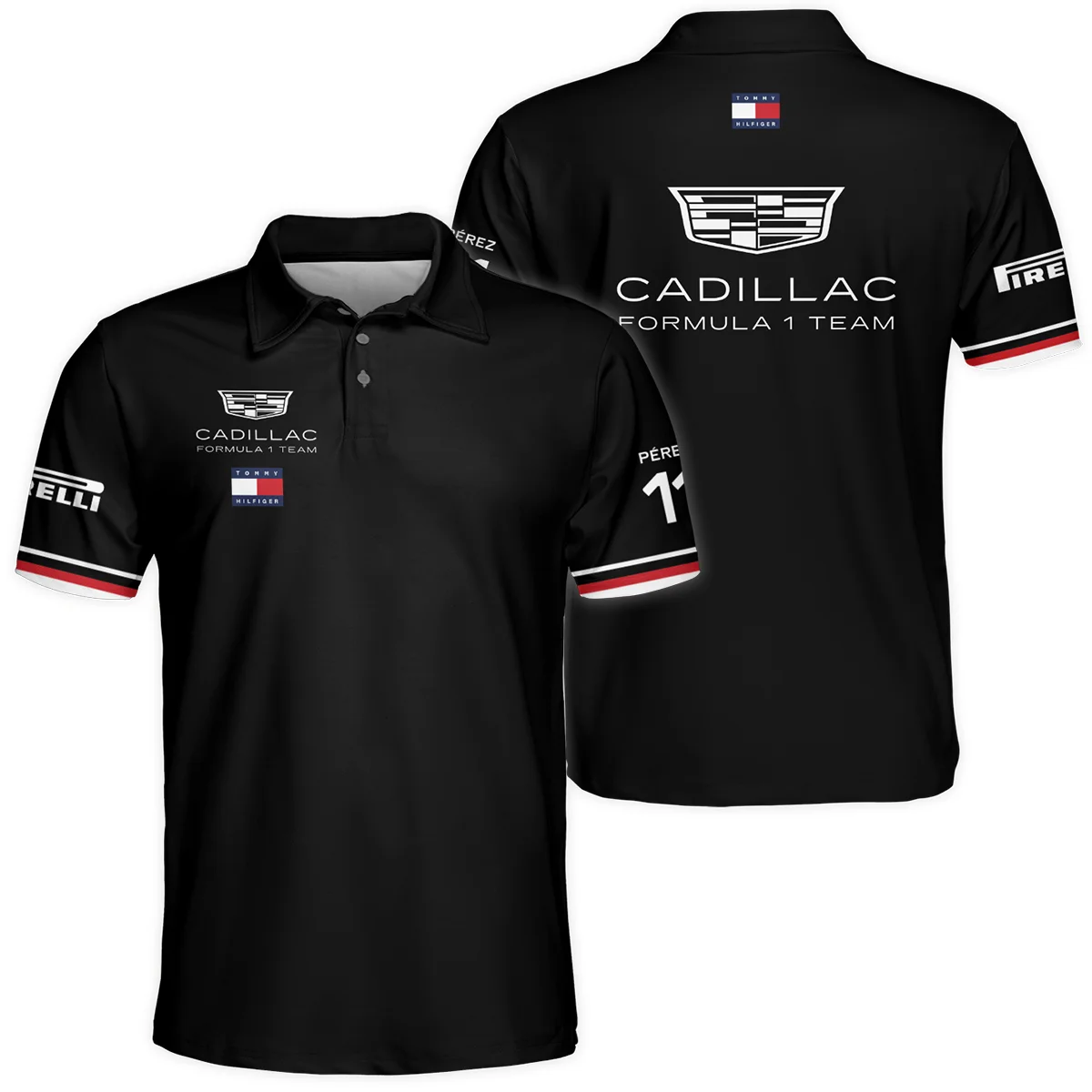 2026 Sergio Perez Cadillac F1 Teamwear Polo Shirt BLVACDL9226A4PL - Black
