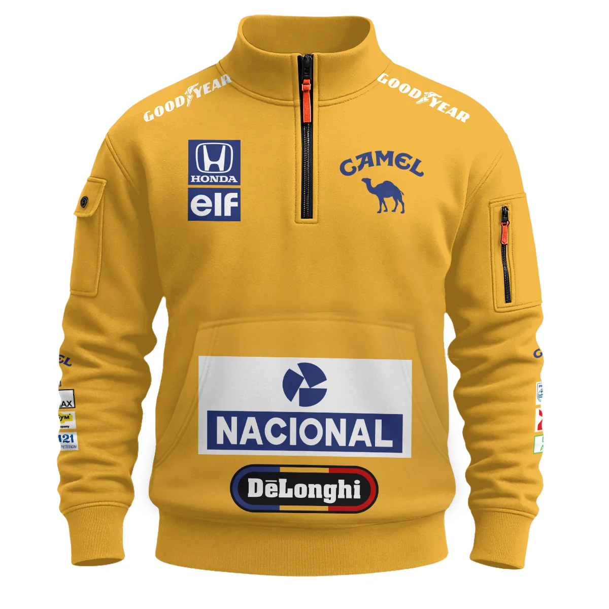 1987 Ayrton Senna Camel Honda F1 Sweatshirt Zipper BL3725A5SHZ - Image 2