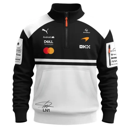 Alternative view of 2026 Lando Norris 1 McLaren F1 Teamwear Sweatshirt Zipper BLNR25326A2SHZ - White