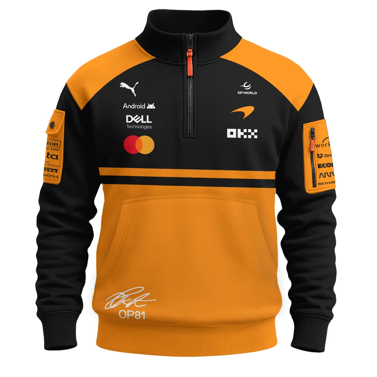 2026 Oscar Piastri 81 McLaren F1 Teamwear Sweatshirt Zipper BLOP25326A1SHZ - Orange - Image 2