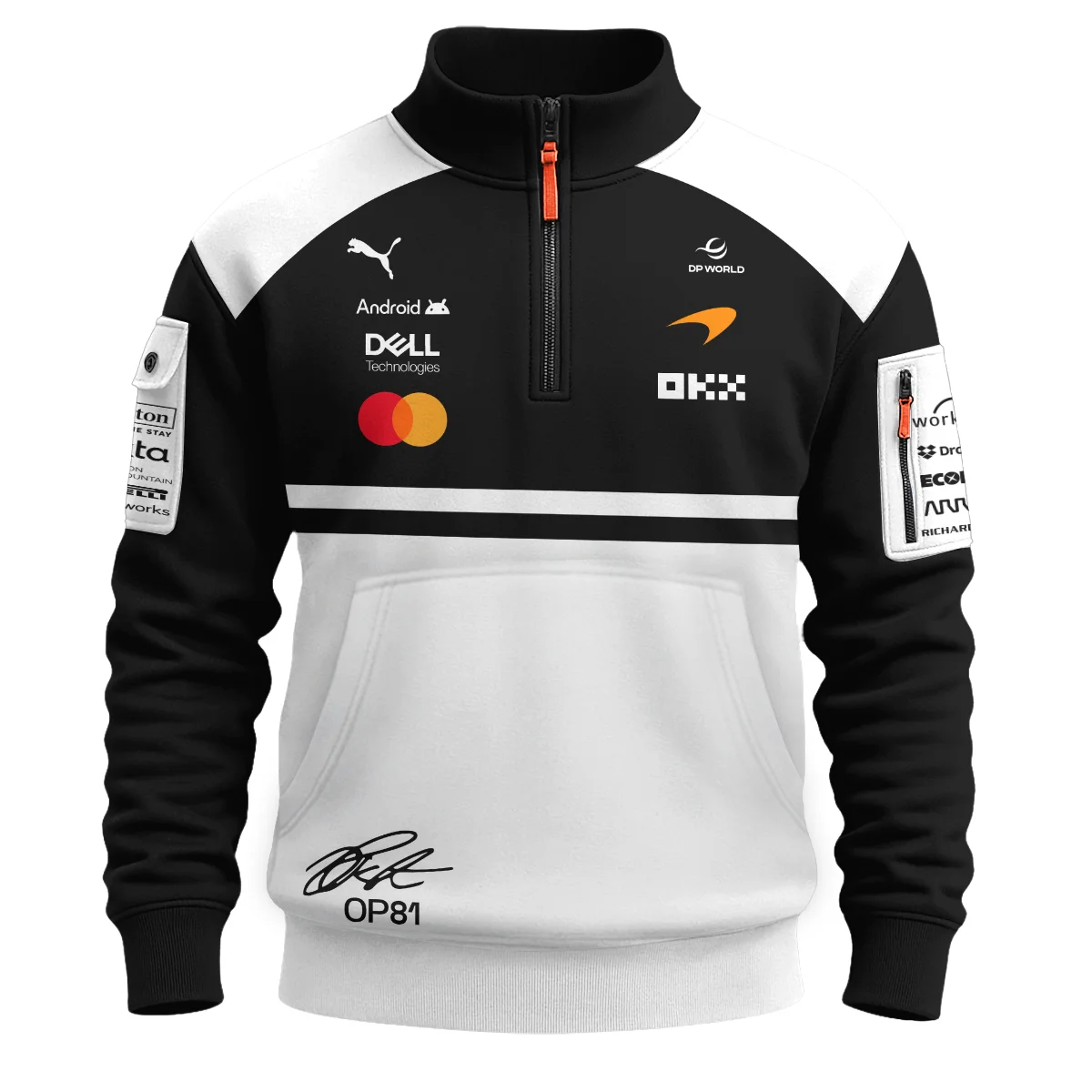 2026 Oscar Piastri 81 McLaren F1 Teamwear Sweatshirt Zipper BLOP25326A2SHZ - White - Image 2
