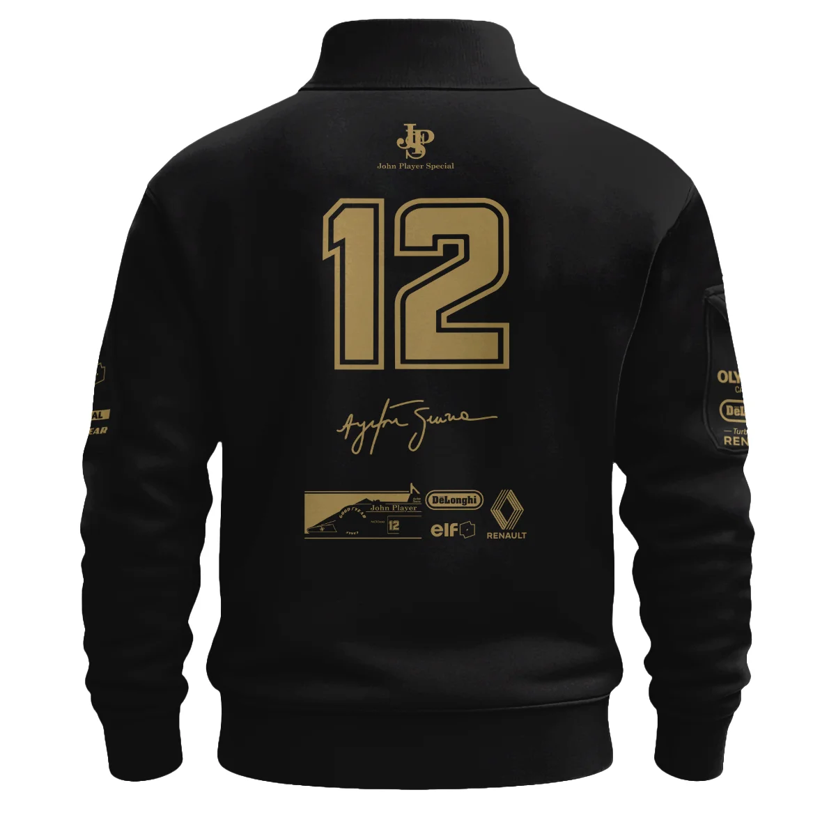 1985 Ayrton Senna John Player Special – Lotus Renault Sweatshirt Zipper BL3725A1SHZ - Image 3