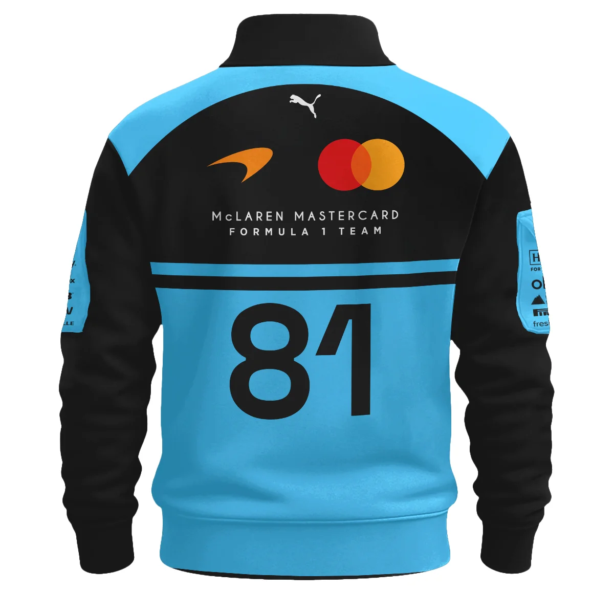 2026 Oscar Piastri 81 McLaren F1 Teamwear Sweatshirt Zipper BLOP25326A3SHZ - Cyan - Image 3