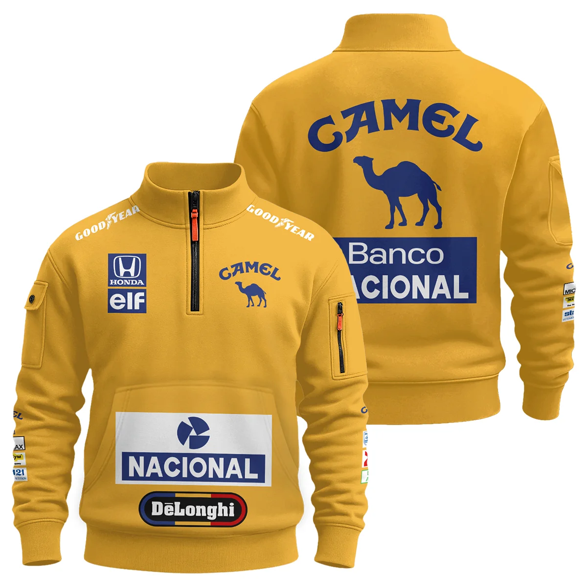 1987 Ayrton Senna Camel Honda F1 Sweatshirt Zipper BL3725A5SHZ