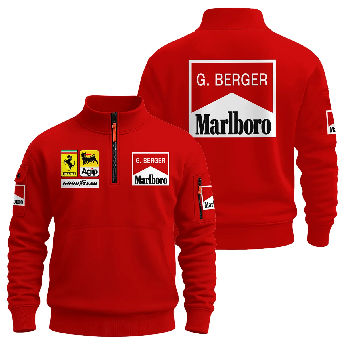 1988 Gerhard Berger Racing Suit Ferrari F1 Sweatshirt Zipper Unisex Motorsport Apparel BLGB261025A1SHZ