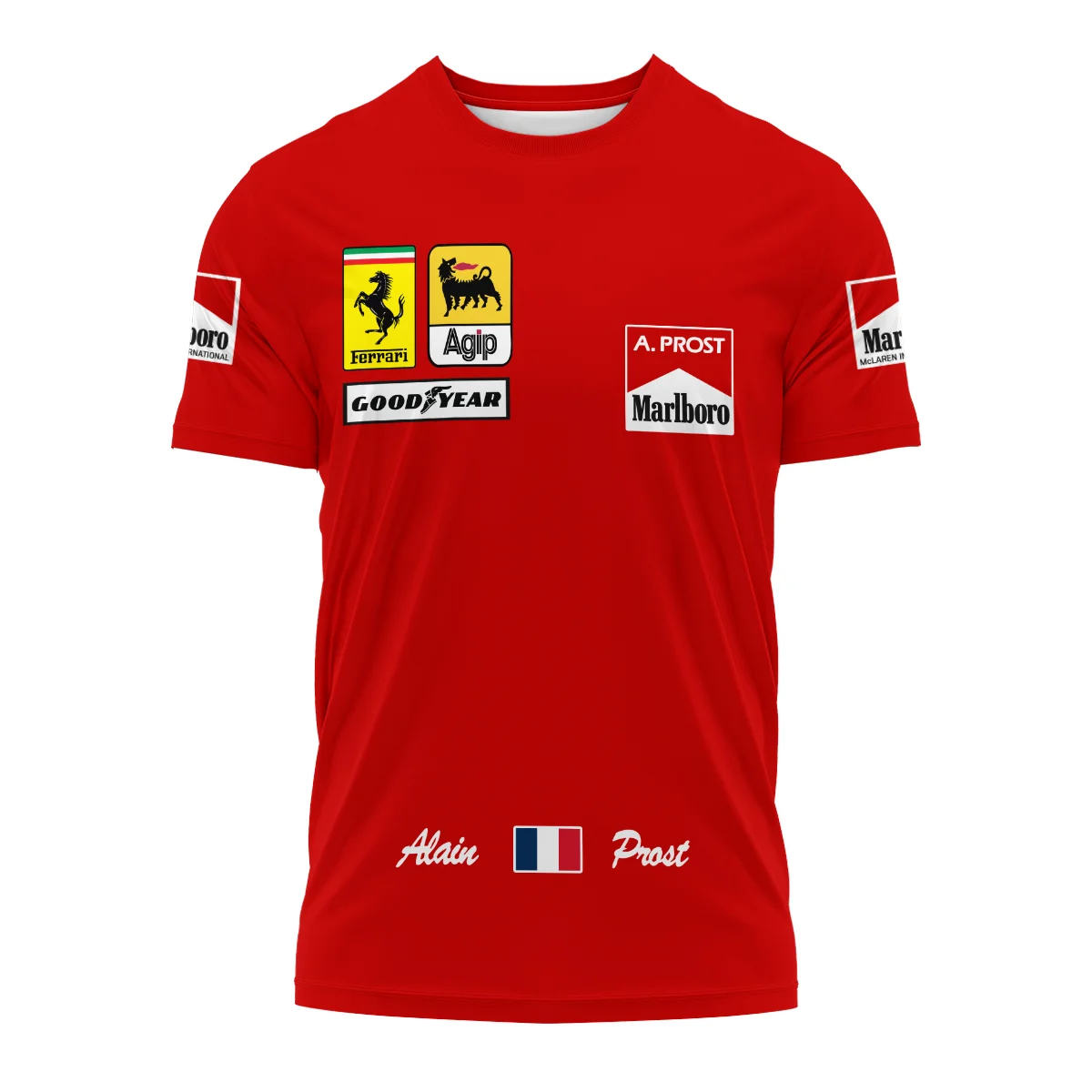 Alternative view of 1990 Alain Prost Racing Costume Ferrari F1 Team T-Shirt BLVAAP070725A02TS