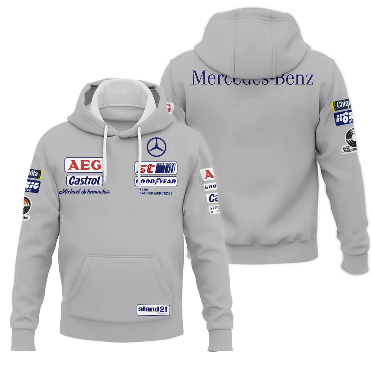 1990 Michael Schumacher Race Suit Mercedes F1 Hoodie Unisex Motorsport Apparel BLVAMC020925A5HD