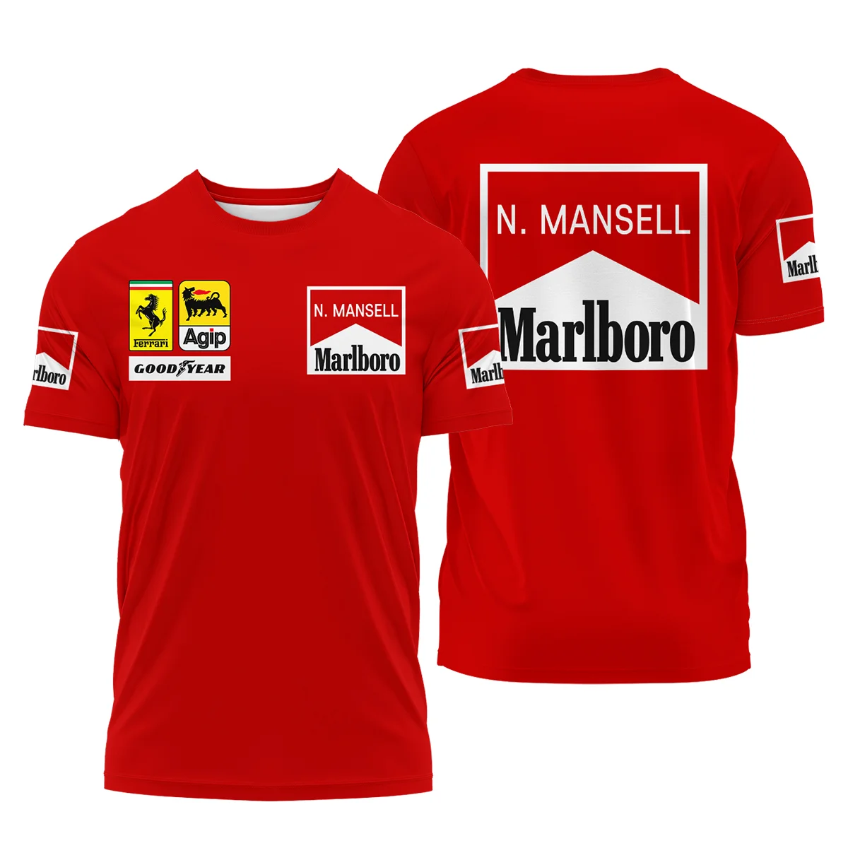 1990 Nigel Mansell Racing Suit Ferrari F1 T-Shirt BLNM29725A5TS