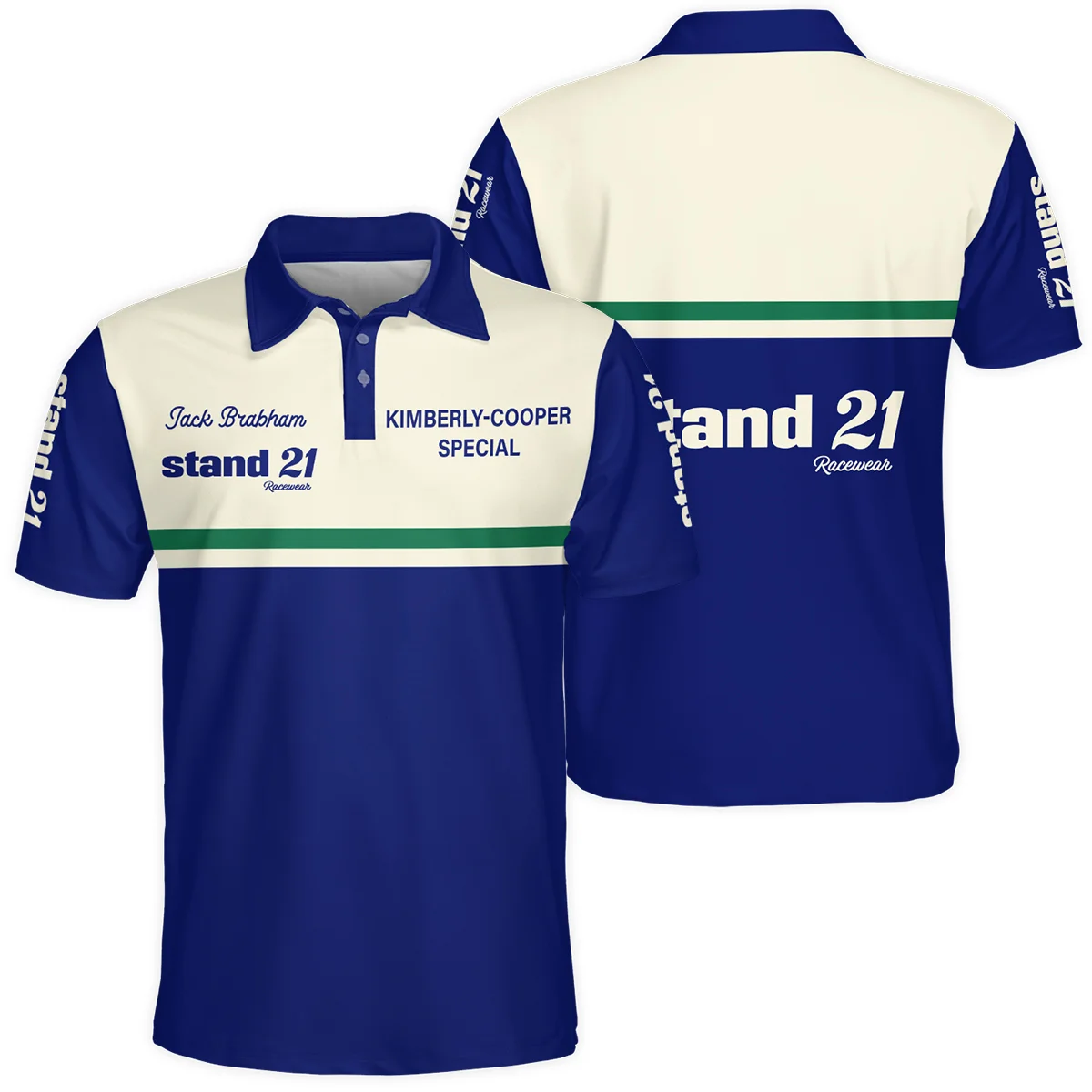 1990s Sir Jack Brabham Race IndyCar Suit Polo Shirt BLVAJB070725A02PL
