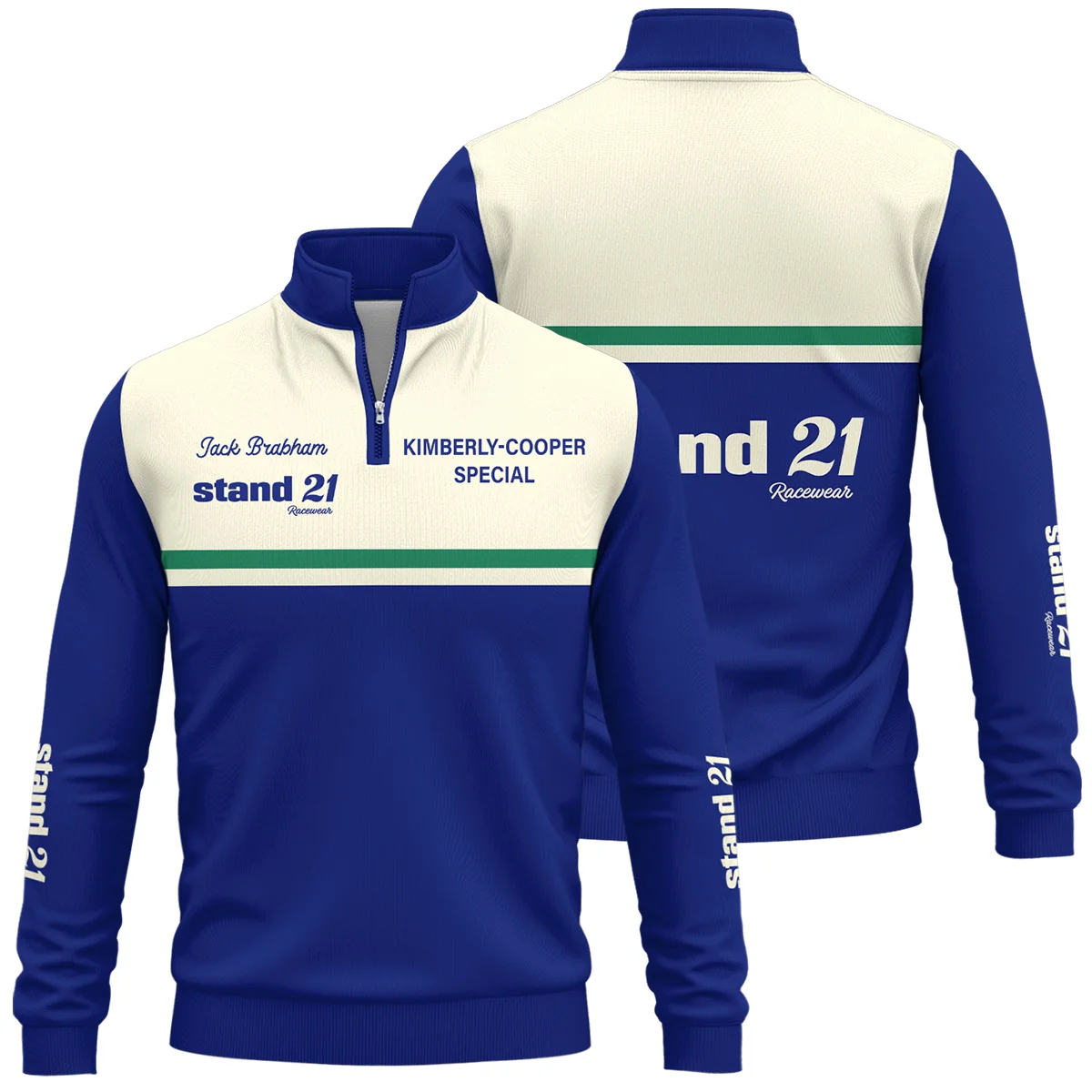 1990s Sir Jack Brabham Race IndyCar Suit Quarter-Zip Sweatshirt BLVAJB070725A02QZS