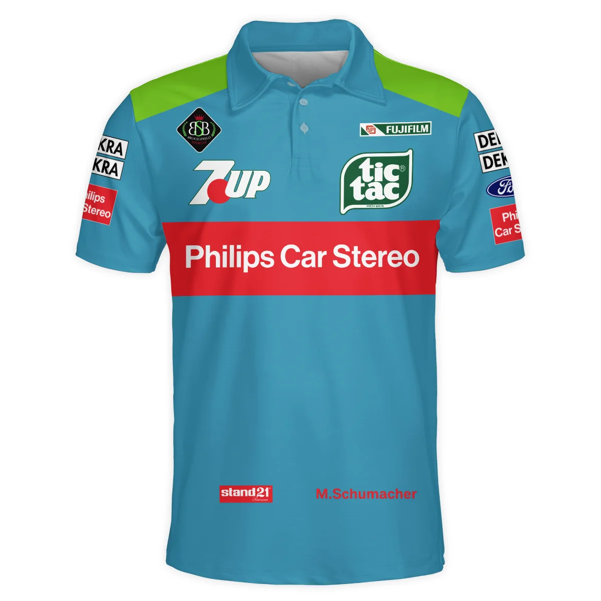 1991 Michael Schumacher Race Suit Polo Shirt BLVAMC020925A9PL - Image 2