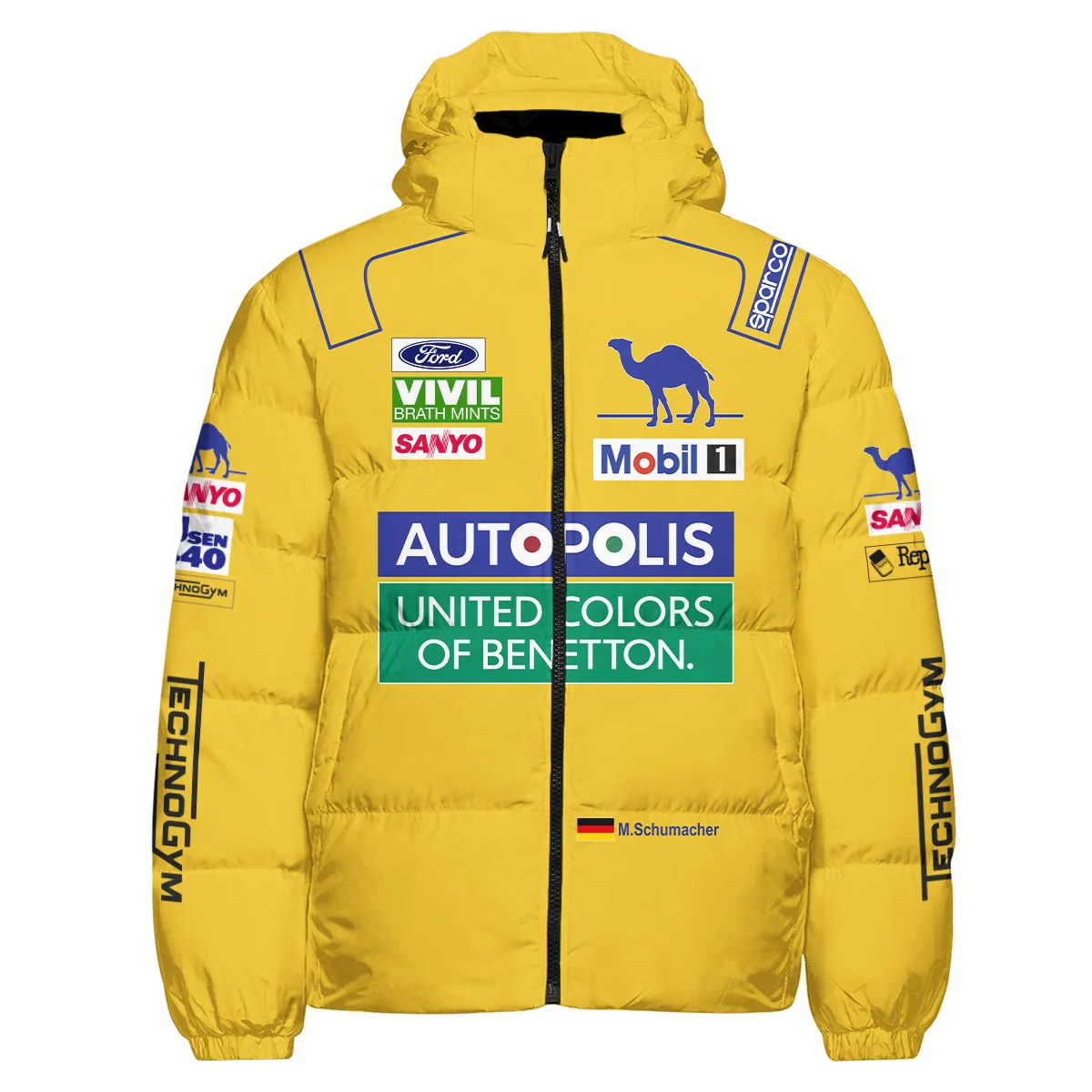 1992 Michael Schumacher Race Suit Benetton F1 Down & Puffer Jackets BLVAMC020925A3HCJ - Image 2