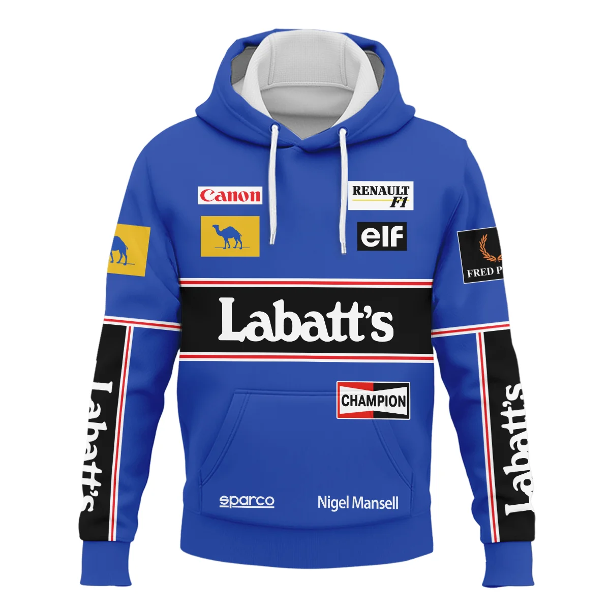 1992 Nigel Mansell Racing Suit Williams F1 Hoodie BLNM29725A1HD - Image 2