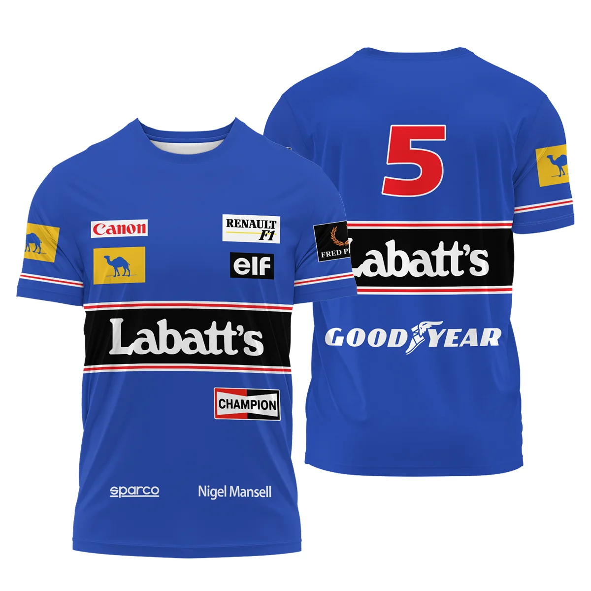 1992 Red 5 Nigel Mansell Fan Gear T-Shirt BLNM29725A1TS