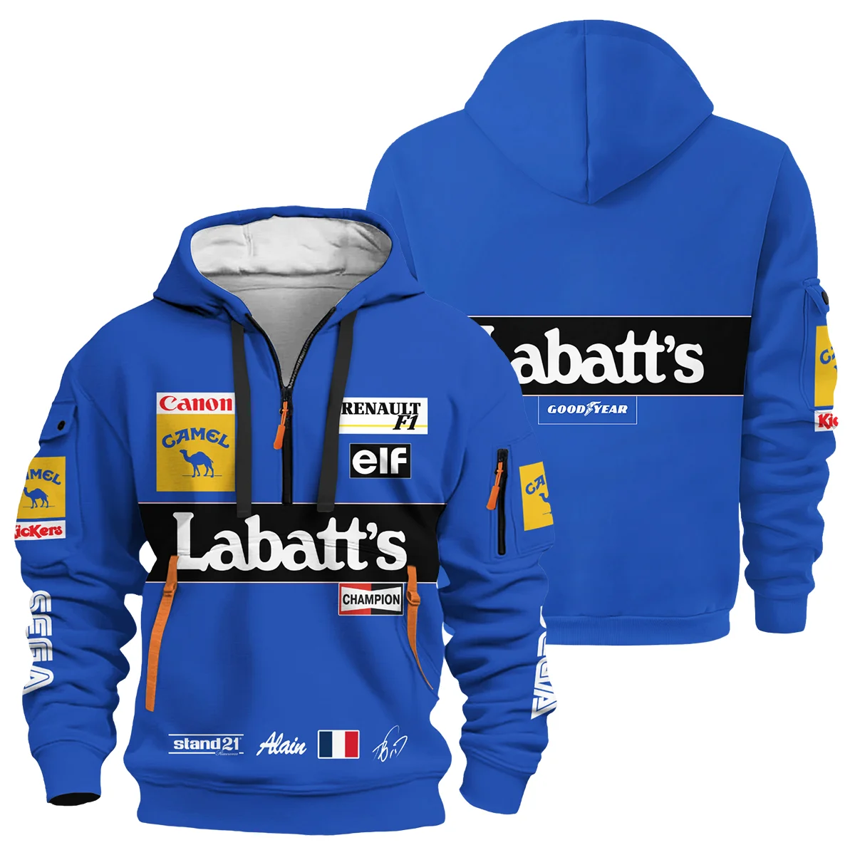 1993 Alain Prost Racing Suit Williams Renault F1 Team Hoodie Half Zipper BLVAAP070725A03HDF