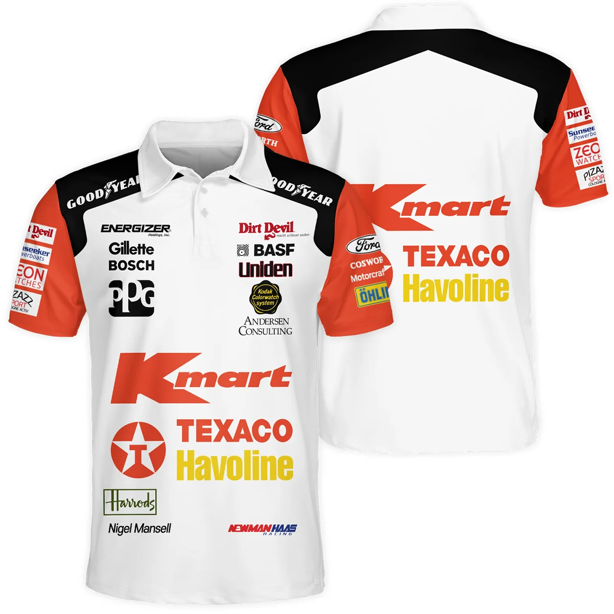 1993 Nigel Mansell Racing Suit Newman Haas IndyCar Polo Shirt BLNM29725A6PL