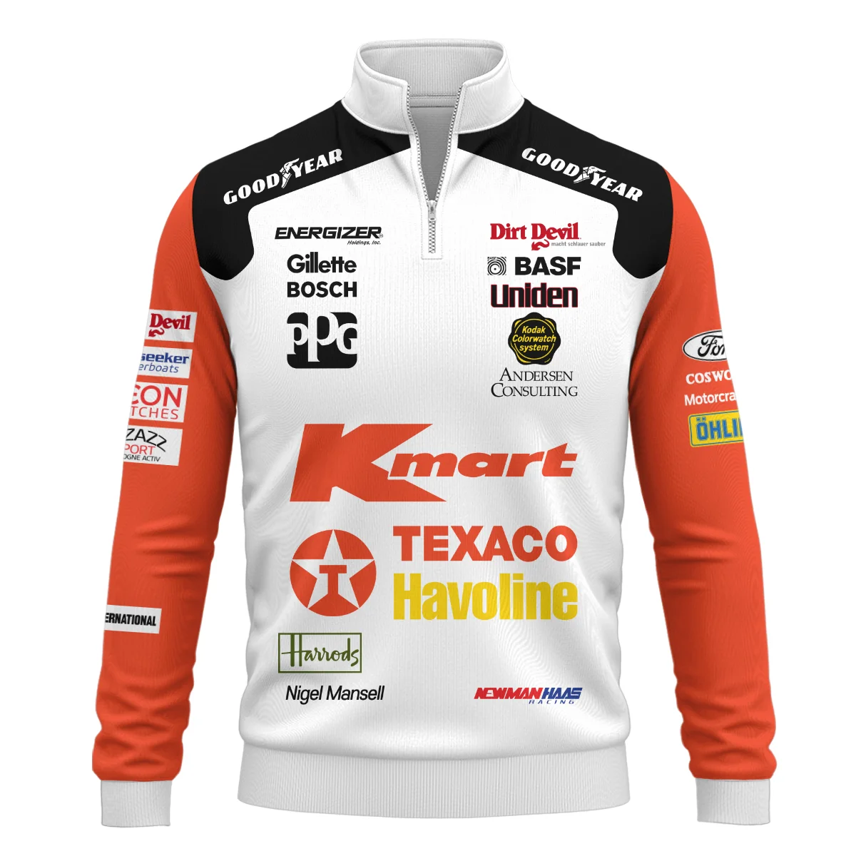 Alternative view of 1993 Nigel Mansell Racing Suit Newman Haas IndyCar Quarter-Zip Sweatshirt BLNM29725A6QZS