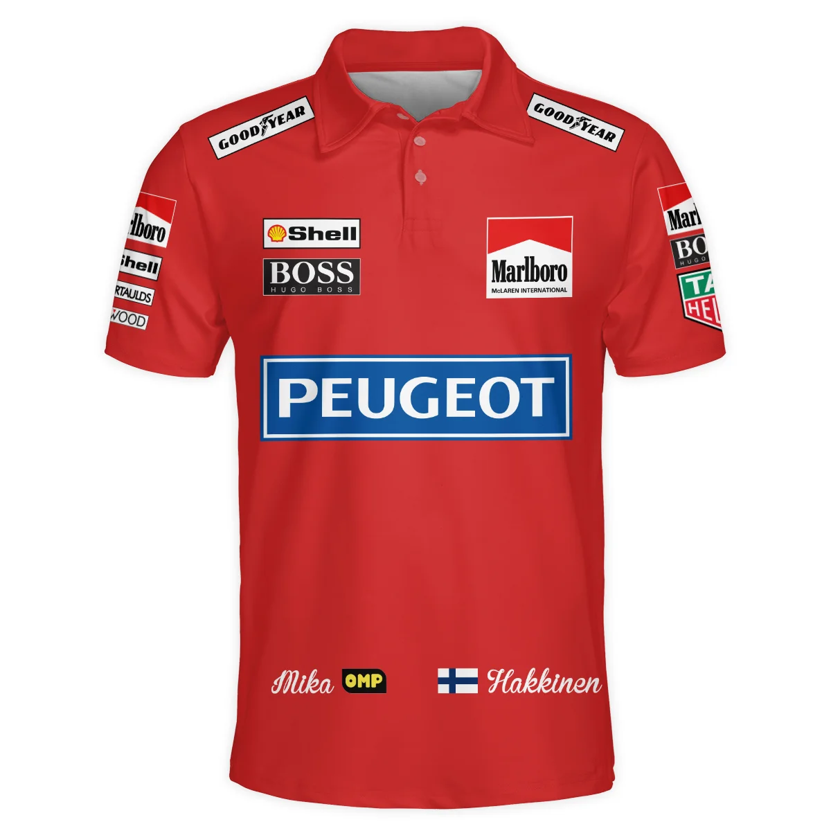 1994 Mika Hakkinen Racing Suit McLaren F1 Polo Shirt BLVAMH271025A1PL - Image 2