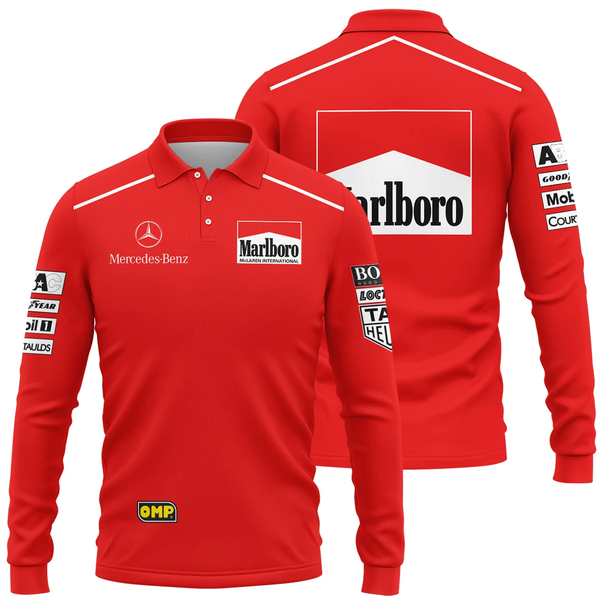 1995 Mika Hakkinen Racing Suit McLaren F1 Long Polo Shirt Unisex Motorsport Apparel BLVAMH271025A3LPL