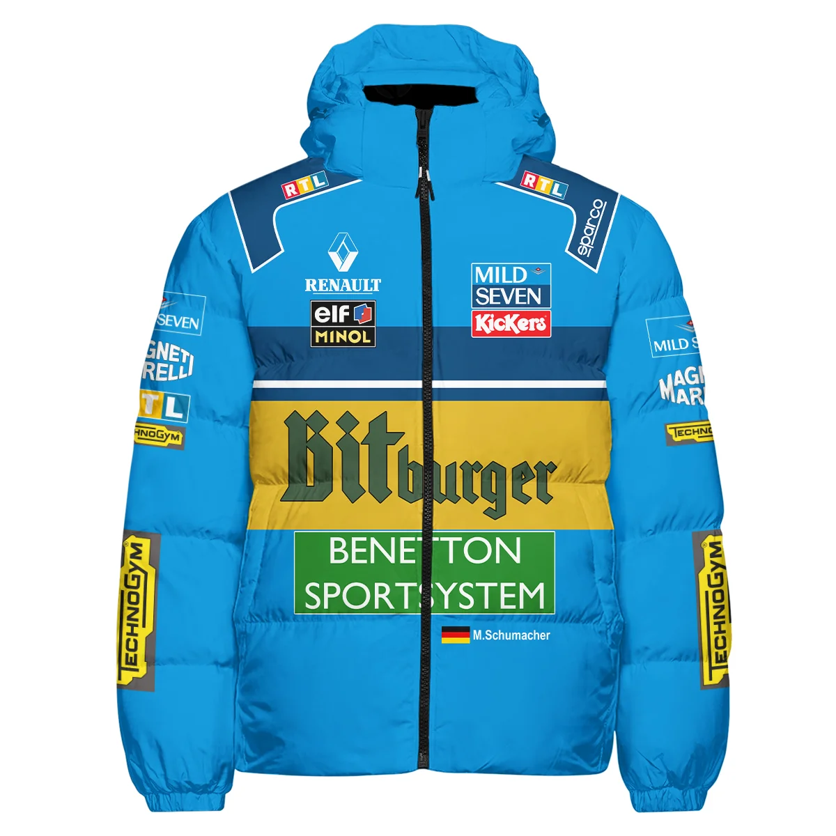 1995 WDC Michael Schumacher Race Suit Benetton F1 Down & Puffer Jackets BLVAMC020925A1HCJ - Image 2