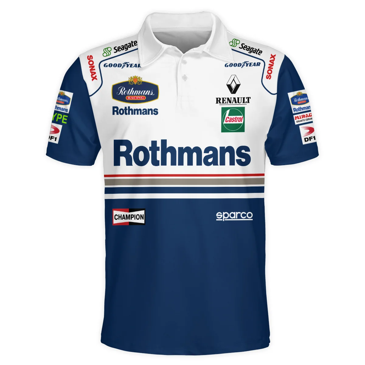 1997 Jacques Villeneuve Racing Suit Williams F1 Polo Shirt BLJV10825A2PL - Image 2