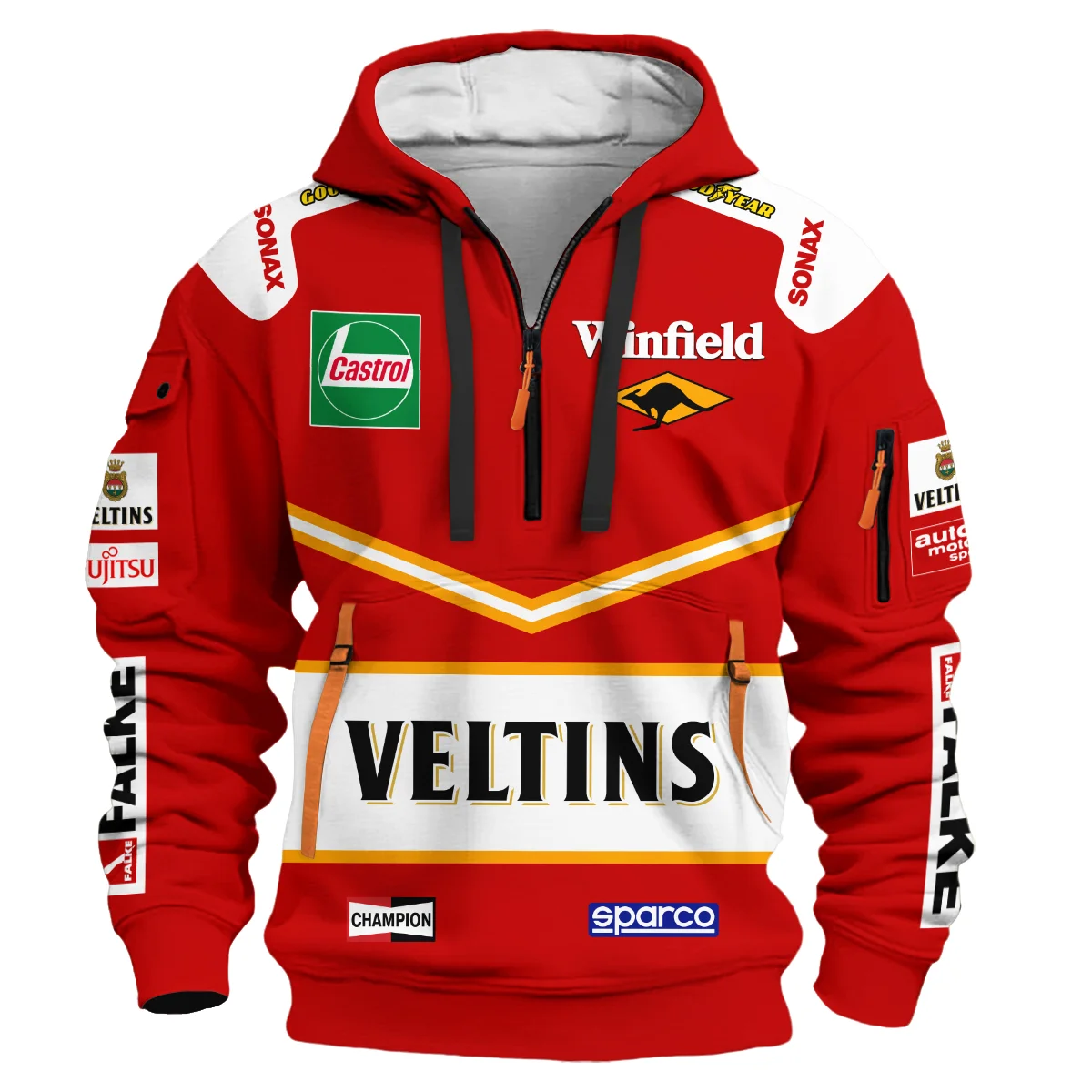 1998 Jacques Villeneuve Racing Suit Williams F1 Hoodie Half Zip BLJV10825A3HDF - Image 2