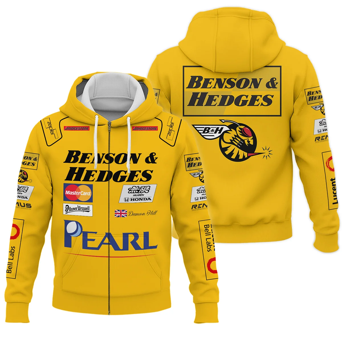 1999 Damon Hill Racing Suit Zipper Hoodie BLVADH050925A3ZHD
